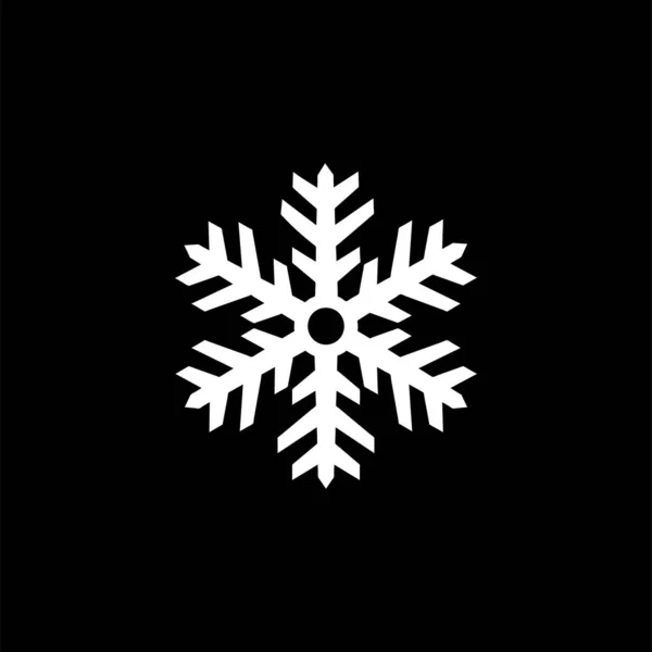 黒の背景に隔離されたスノーフレークアイコン 雪のシンボルは ウェブサイトのデザイン モバイルアプリ Uiのための現代的 シンプルでベクトル アイコン ベクターイラスト — ストックベクタ
