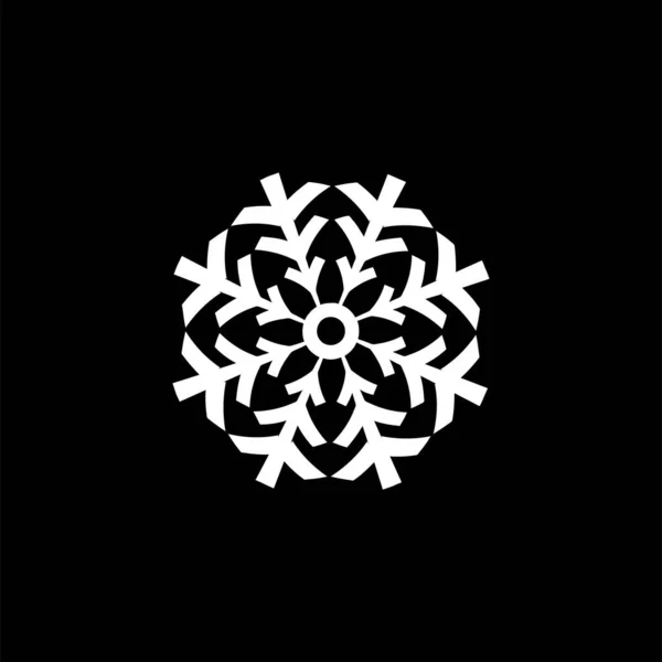 Εικονίδιο Νιφάδας Χιονιού Απομονωμένο Μαύρο Φόντο Σύμβολο Χιονιού Σύγχρονο Απλό — Διανυσματικό Αρχείο