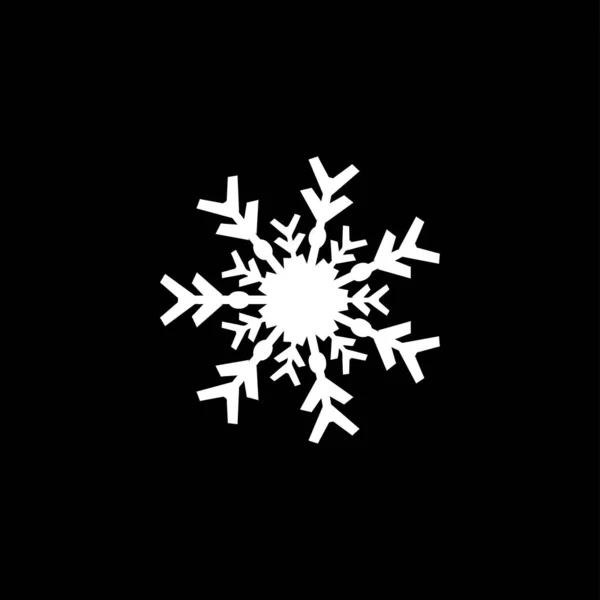 Icono Copo Nieve Aislado Sobre Fondo Negro Símbolo Nieve Moderno — Vector de stock