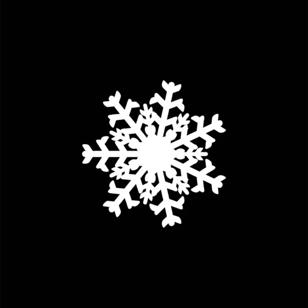 Sneeuwvlokje Pictogram Geïsoleerd Zwarte Achtergrond Sneeuw Symbool Modern Eenvoudig Vector — Stockvector