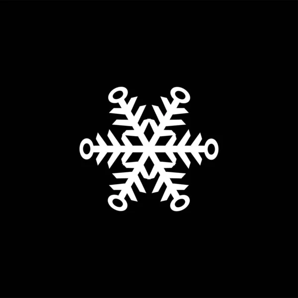 Εικονίδιο Νιφάδας Χιονιού Απομονωμένο Μαύρο Φόντο Σύμβολο Χιονιού Σύγχρονο Απλό — Διανυσματικό Αρχείο