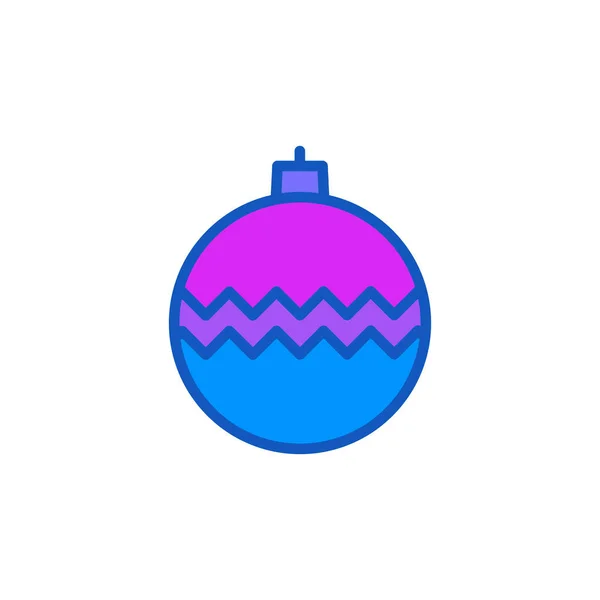 Bunte Weihnachtskugel Symbol Isoliert Auf Weißem Hintergrund Christbaumkugel Symbol Modern — Stockvektor