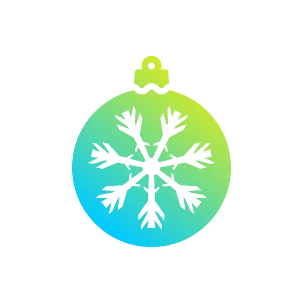Красочный Рождественский Шар Значок Изолирован Белом Фоне Символ Рождества Современный — стоковый вектор