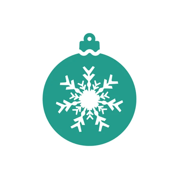 Красочный Рождественский Шар Значок Изолирован Белом Фоне Символ Рождества Современный — стоковый вектор