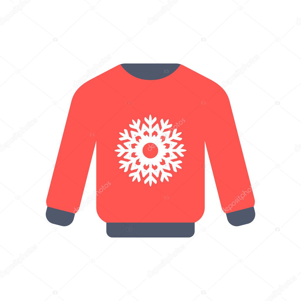 Christmas sweatshirt icon isolated on white background. Pullover symbol modern, simple, vector, icon for website design, mobile app, ui. Vector Illustration