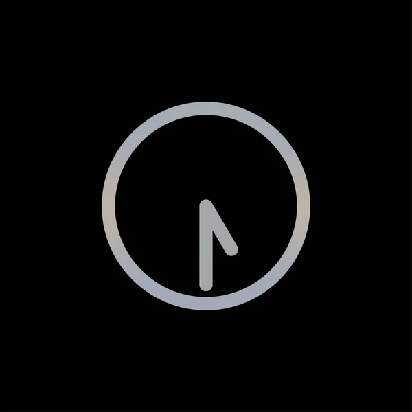 Uhr Symbol Isoliert Auf Schwarzem Hintergrund Zeitsymbol Modern Einfach Vektor — Stockvektor