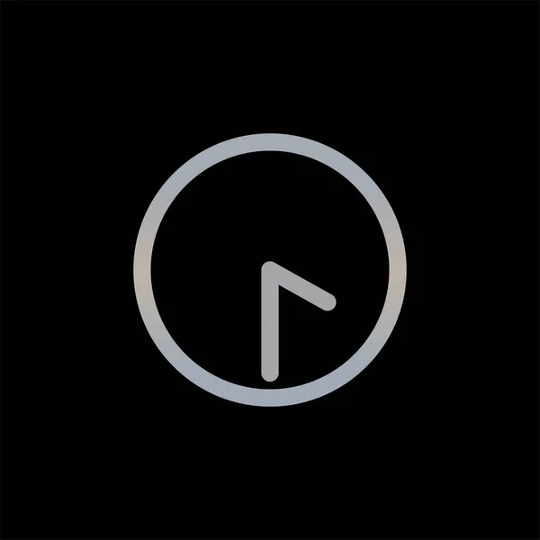 Icono Del Reloj Aislado Sobre Fondo Negro Símbolo Tiempo Moderno — Vector de stock