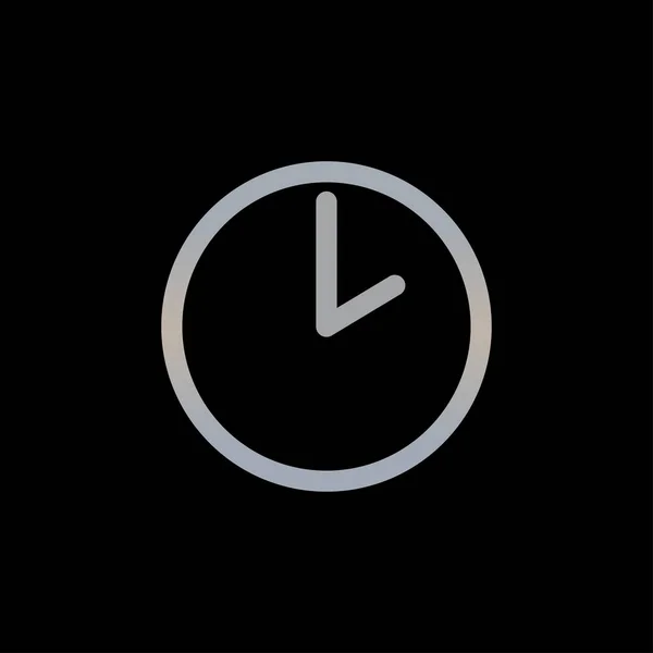 Ícone Relógio Isolado Fundo Preto Símbolo Tempo Moderno Simples Vetor —  Vetores de Stock