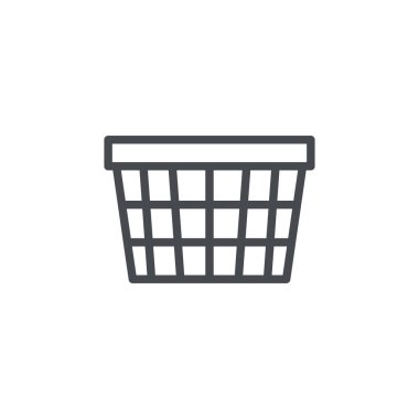 Çamaşır sepeti simgesi beyaz arkaplanda izole edildi. Çamaşır sembolü modern, basit, vektör, web sitesi tasarımı için simge, mobil uygulama, ui. Vektör İllüstrasyonu