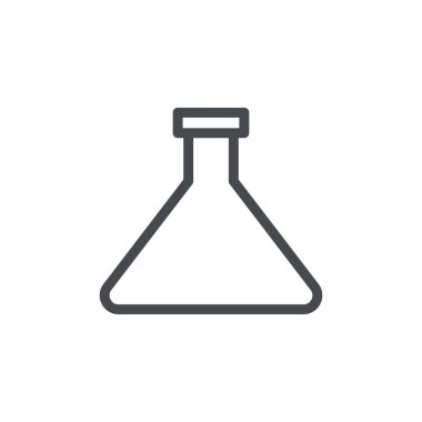 Beyaz arkaplanda izole edilmiş şişe simgesi. Test tüpü sembolü modern, basit, vektör, web sitesi tasarımı için simge, mobil uygulama, ui. Vektör İllüstrasyonu