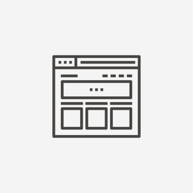 Web sitesi simgesi arka planda izole edildi. Tel çerçeve sembolü modern, basit, vektör, web sitesi tasarımı için simge, mobil uygulama, ui. Vektör İllüstrasyonu