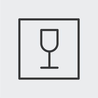 Arkaplanda kırılgan simge izole edildi. Lojistik sembol modern, basit, vektör, web sitesi tasarımı için simge, mobil uygulama, ui. Vektör İllüstrasyonu