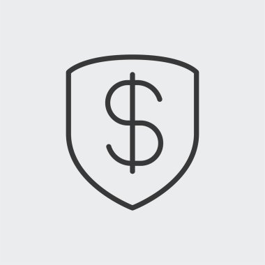 Para garantisi simgesi arka planda izole edildi. Sigorta sembolü modern, basit, vektör, web sitesi tasarımı için simge, mobil uygulama, ui. Vektör İllüstrasyonu