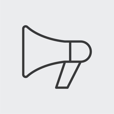 Hoparlör ikonu arka planda izole edildi. Megafon sembolü modern, basit, vektör, web sitesi tasarımı için simge, mobil uygulama, ui. Vektör İllüstrasyonu