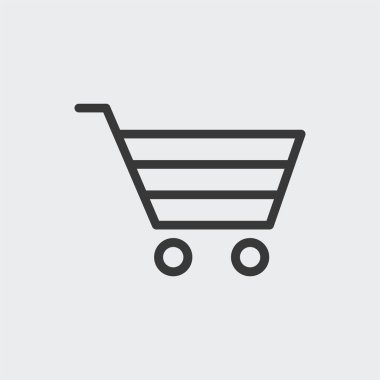 Alışveriş arabası simgesi arka planda izole edildi. Trolley sembolü modern, basit, vektör, web sitesi tasarımı için simge, mobil uygulama, ui. Vektör İllüstrasyonu