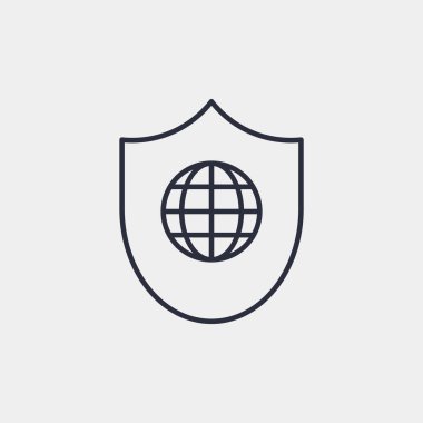 Arka planda izole edilmiş gezegen simgesini kaydet. Çevre sembolü modern, basit, vektör, web sitesi tasarımı için simge, mobil uygulama, ui. Vektör İllüstrasyonu