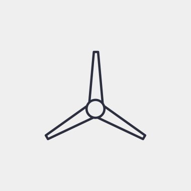 Arka planda rüzgar enerjisi simgesi izole edildi. Çevre sembolü modern, basit, vektör, web sitesi tasarımı için simge, mobil uygulama, ui. Vektör İllüstrasyonu