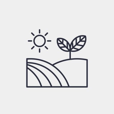 Arka planda manzara simgesi izole edildi. Çevre sembolü modern, basit, vektör, web sitesi tasarımı için simge, mobil uygulama, ui. Vektör İllüstrasyonu