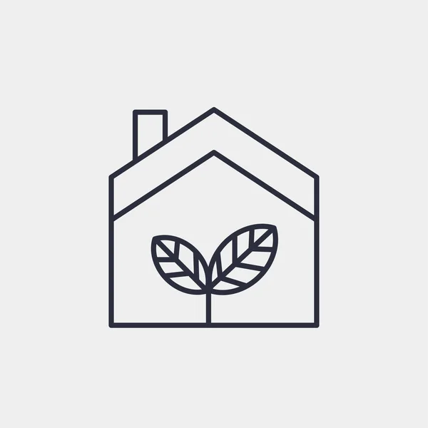Icône Eco House Isolée Arrière Plan Recycler Symbole Moderne Simple — Image vectorielle