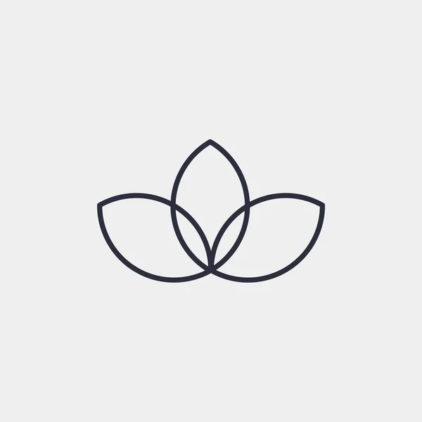 Icône Fleur Isolée Sur Fond Lotus Symbole Moderne Simple Vectoriel — Image vectorielle