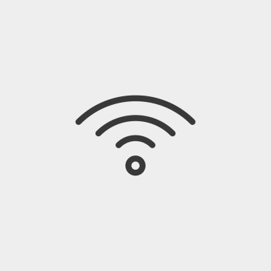 Kablosuz sinyal simgesi arka planda izole edildi. İnternet sitesi tasarımı için kablosuz sembol, modern, basit, vektör, simge, mobil uygulama, ui. Vektör İllüstrasyonu