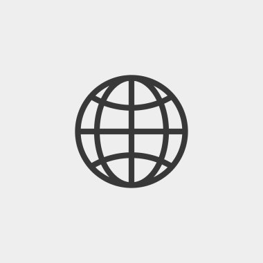 Arka planda dünya simgesi izole edildi. Dünya sembolü modern, basit, vektör, web sitesi tasarımı için simge, mobil uygulama, ui. Vektör İllüstrasyonu