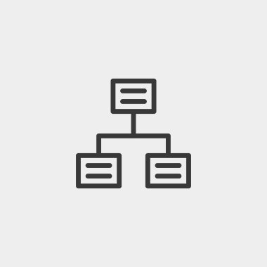 Arkaplanda organizasyon simgesi izole edildi. Grafik sembolü modern, basit, vektör, web sitesi tasarımı için simge, mobil uygulama, ui. Vektör İllüstrasyonu