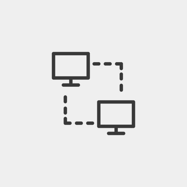Computer Link Pictogram Geïsoleerd Achtergrond Netwerksymbool Modern Eenvoudig Vector Icoon — Stockvector