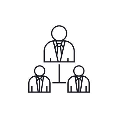 Organizasyon simgesi beyaz arkaplanda izole edildi. İş sembolü modern, basit, vektör, web sitesi tasarımı için simge, mobil uygulama, ui. Vektör İllüstrasyonu