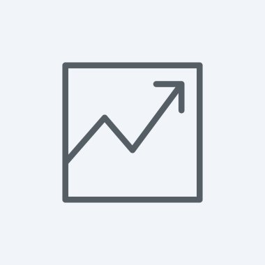 Artan grafik simgesi beyaz arkaplanda izole edildi. Web sitesi tasarımı için modern, basit, vektör, simge eğilimi, mobil uygulama, ui. Vektör İllüstrasyonu