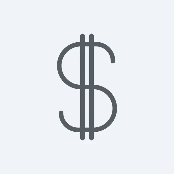 Dólar Icono Aislado Fondo Moneda Símbolo Moderno Simple Vector Icono — Archivo Imágenes Vectoriales