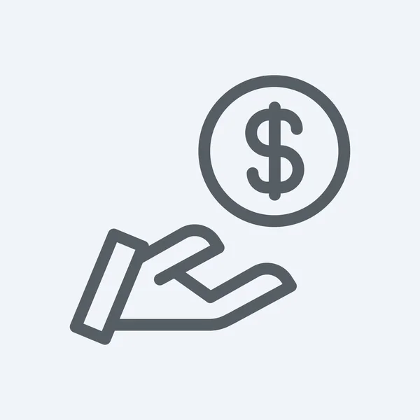 Hand Houden Dollarpictogram Geïsoleerd Achtergrond Geld Symbool Modern Eenvoudig Vector — Stockvector