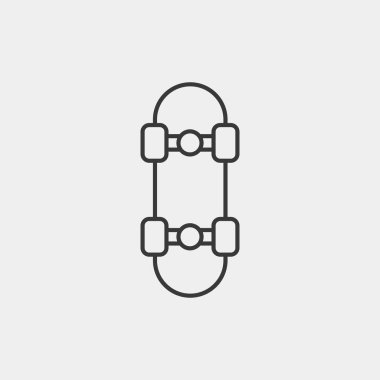 Kaykay simgesi arka planda izole edildi. Paten sembolü modern, basit, vektör, web sitesi tasarımı için simge, mobil uygulama, ui. Vektör İllüstrasyonu