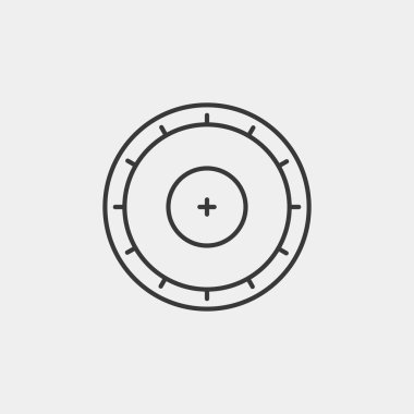 Frizbi ikonu arka planda izole edildi. Süzülen oyuncak sembolü modern, basit, vektör, web sitesi tasarımı için simge, mobil uygulama, ui. Vektör İllüstrasyonu