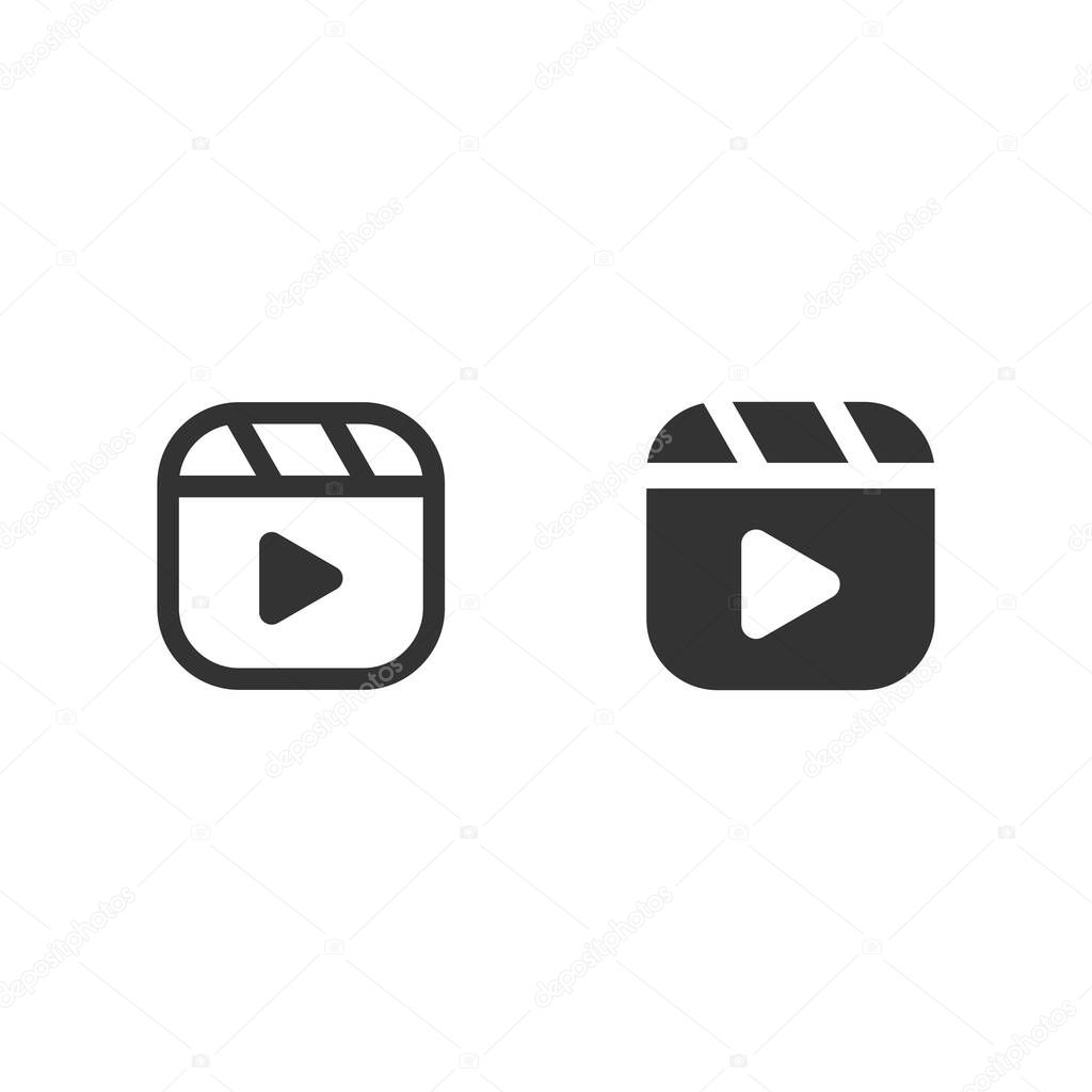Movie icon isolated on white background. Clapper symbol modern, simple, vector, icon for website design, mobile app, ui. Vector Illustration