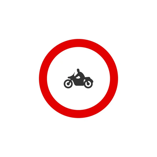 Motorcycle Prohibited Sign Icon Traffic Signs Symbol Modern Simple Vector — Διανυσματικό Αρχείο