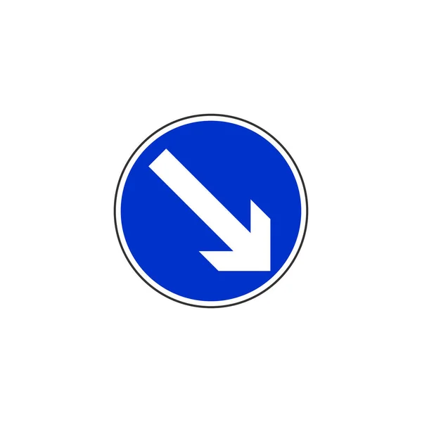 Arrow Diagonal Right Road Sign Icon Traffic Signs Symbol Modern — Διανυσματικό Αρχείο