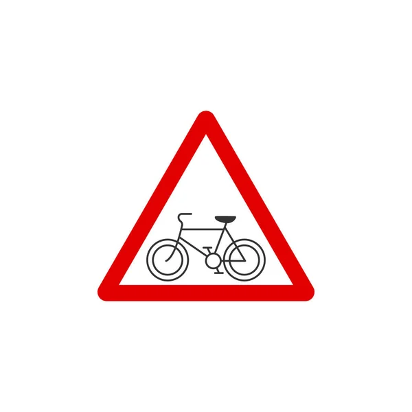 Cycle Road Ahead Triangle Sign Icon Traffic Signs Symbol Modern — ストックベクタ