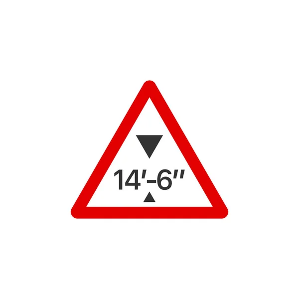 Maximum Headroom Hazard Triangle Sign Icon Traffic Sign Symbol Modern — Vector de stock
