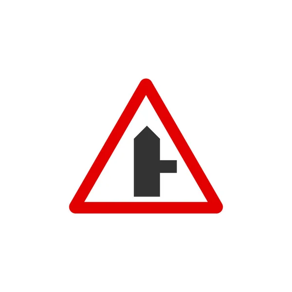 Junction Right Triangle Road Sign Icon Traffic Signs Symbol Modern — Stok Vektör