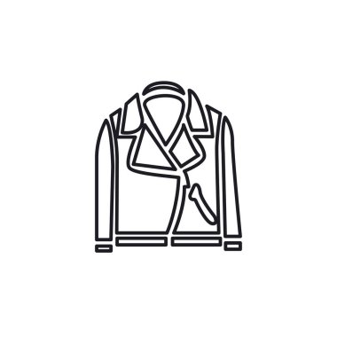 Deri ceket ikonu. İnternet sitesi tasarımı için modern, basit, vektör simgesi, mobil uygulama, ui. Vektör İllüstrasyonu