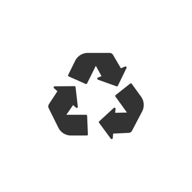 Beyaz arkaplanda izole edilmiş geri dönüşüm simgesi. Çevre sembolü modern, basit, vektör, web sitesi tasarımı için simge, mobil uygulama, ui. Vektör İllüstrasyonu