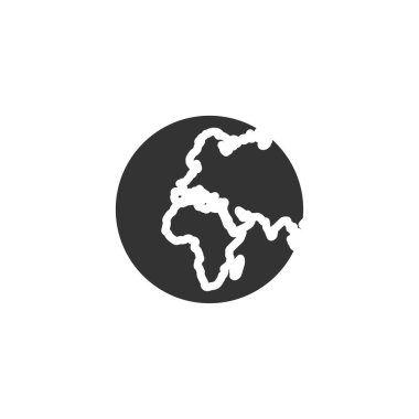 Küre simgesi beyaz arkaplanda izole edildi. Dünya sembolü modern, basit, vektör, web sitesi tasarımı için simge, mobil uygulama, ui. Vektör İllüstrasyonu