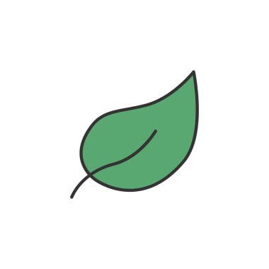 Yaprak simgesi beyaz arkaplanda izole edildi. Çevre sembolü modern, basit, vektör, web sitesi tasarımı için simge, mobil uygulama, ui. Vektör İllüstrasyonu