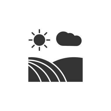 Manzara simgesi beyaz arkaplanda izole edildi. Çevre sembolü modern, basit, vektör, web sitesi tasarımı için simge, mobil uygulama, ui. Vektör İllüstrasyonu