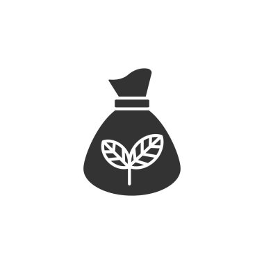 Eko torba simgesi beyaz arkaplanda izole edildi. Çevre sembolü modern, basit, vektör, web sitesi tasarımı için simge, mobil uygulama, ui. Vektör İllüstrasyonu