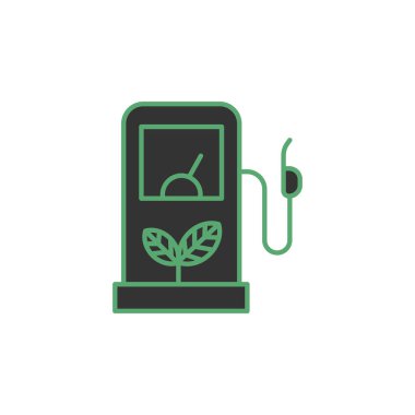 Yakıt pompası simgesi beyaz arkaplanda izole edildi. Çevre benzin istasyonu sembolü modern, basit, vektör, web sitesi tasarımı için simge, mobil uygulama, ui. Vektör İllüstrasyonu