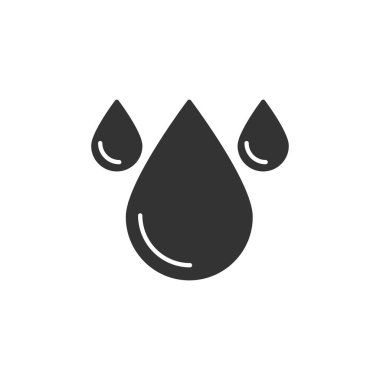 Damlalar simgesi beyaz arkaplanda izole edildi. Sıvı sembol modern, basit, vektör, web sitesi tasarımı için simge, mobil uygulama, ui. Vektör İllüstrasyonu