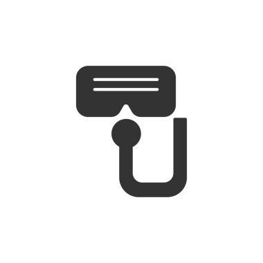 Gözlük simgesi beyaz arkaplanda izole edildi. Dalış sembolü modern, basit, vektör, web sitesi tasarımı için simge, mobil uygulama, ui. Vektör İllüstrasyonu