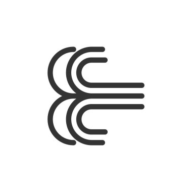 Rüzgar simgesi beyaz arkaplanda izole edildi. Çevre sembolü modern, basit, vektör, web sitesi tasarımı için simge, mobil uygulama, ui. Vektör İllüstrasyonu